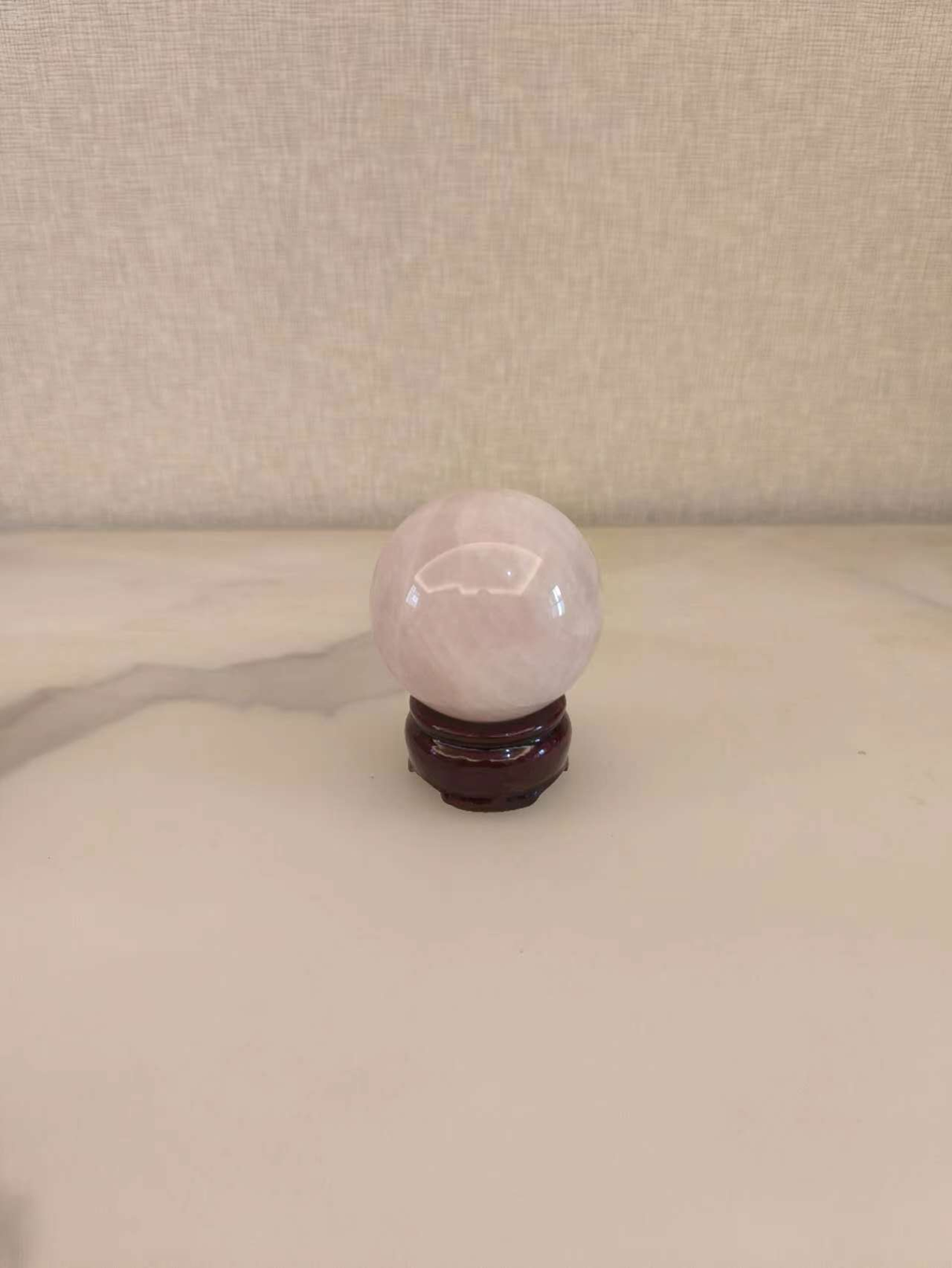 Pink Ball Crystal and Base, Pink Stone, pink globe stone, Rose Quartz Crystal, new house decor, new house gift, best gift